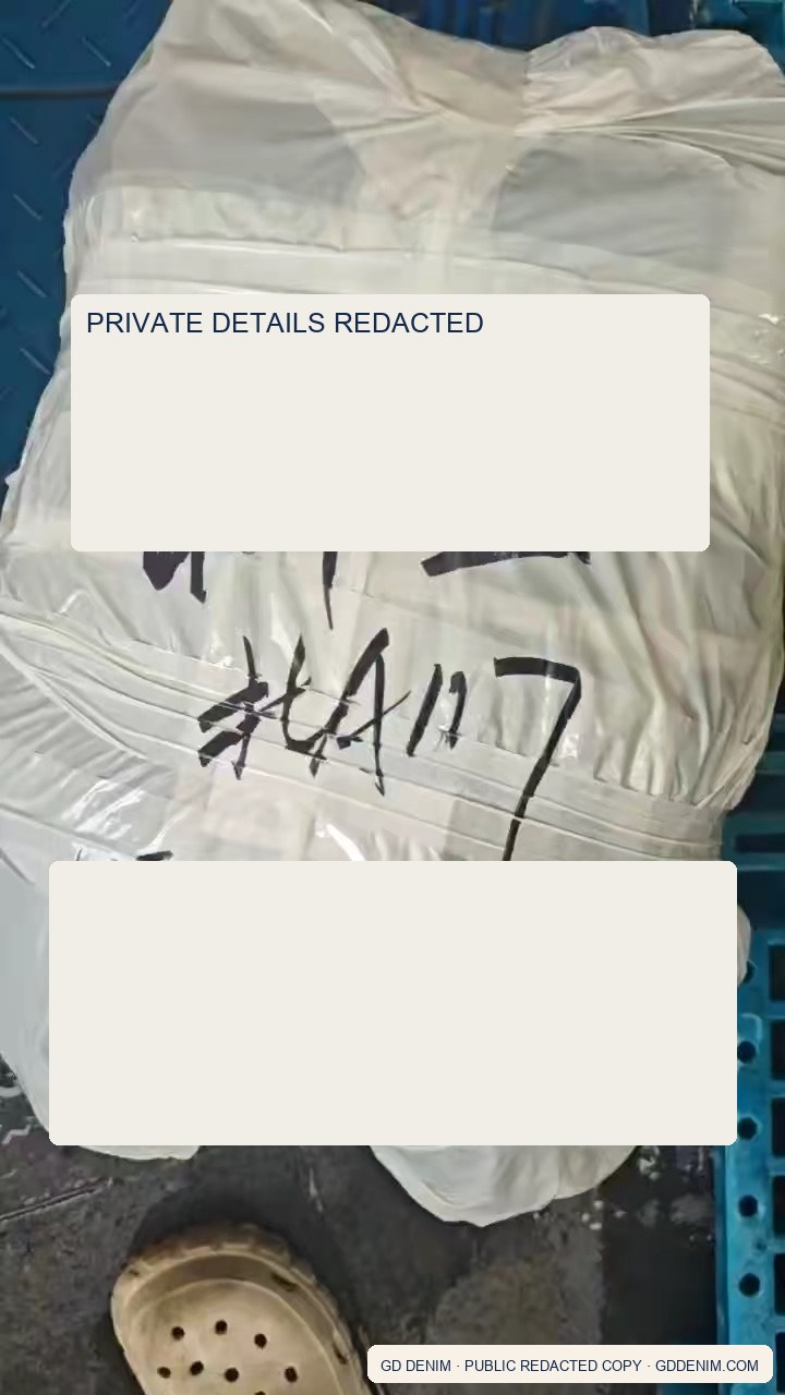 Real outbound package with A117 booth reference retained and private customer details permanently redacted