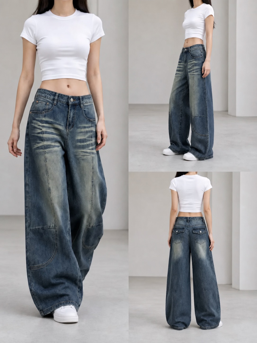 GD DENIM style 13551-18 wide-leg jeans