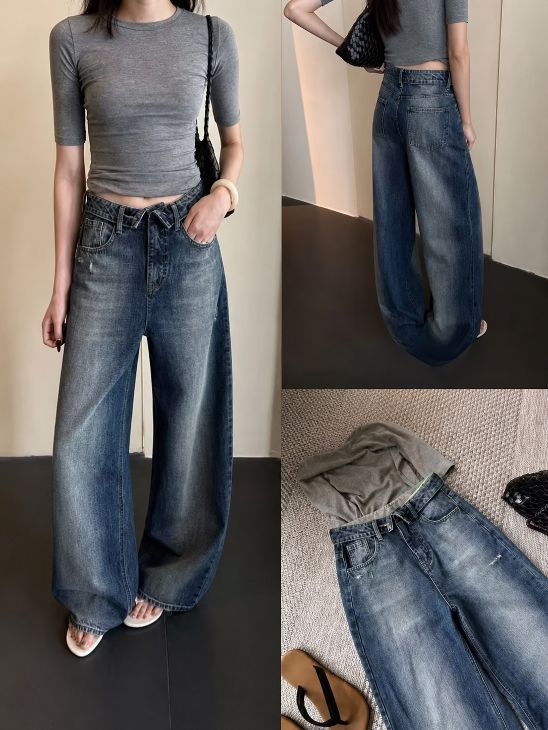 GD DENIM style 13552-18 wide-leg jeans