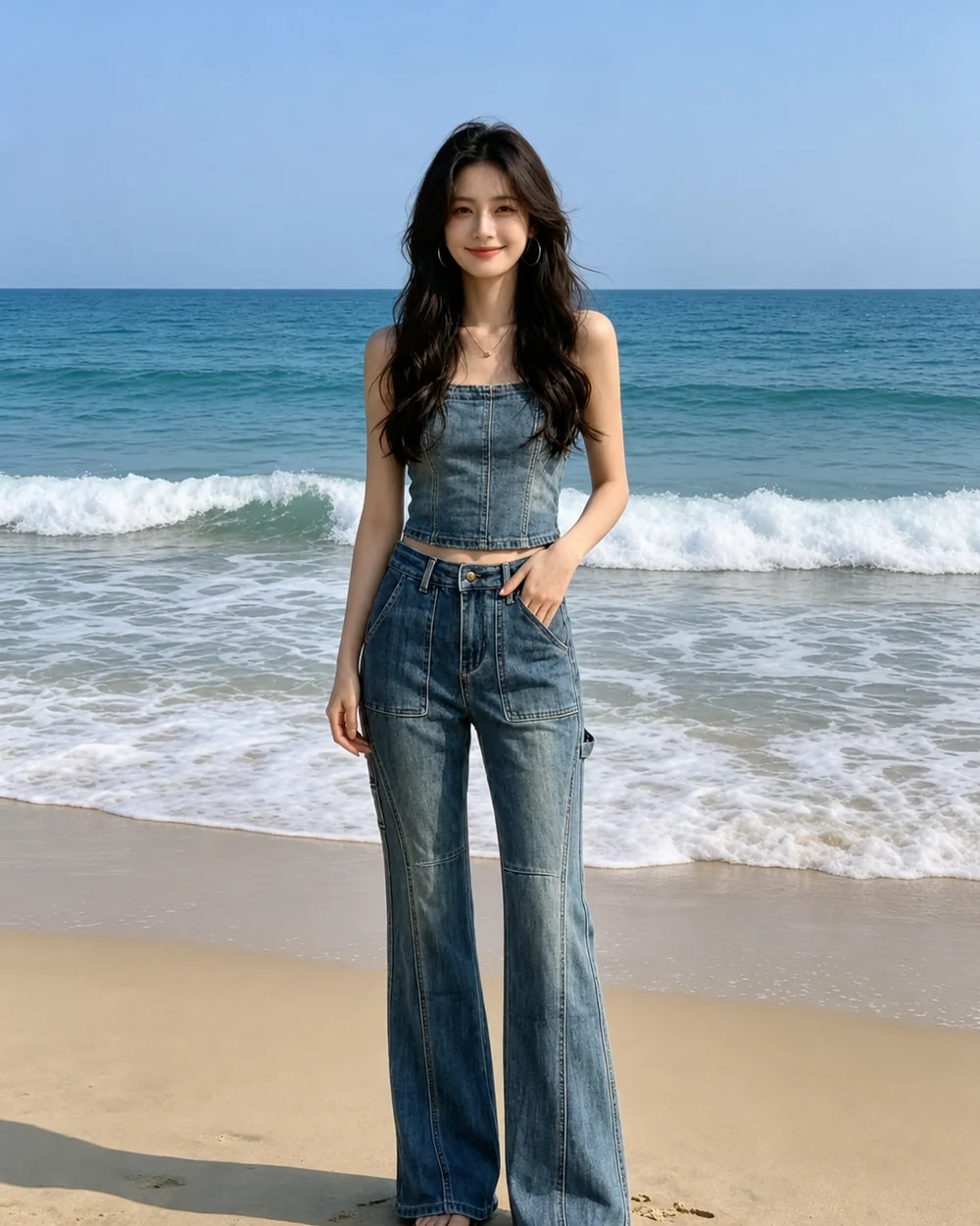 GD DENIM style 13527-18 Stretch flare jeans