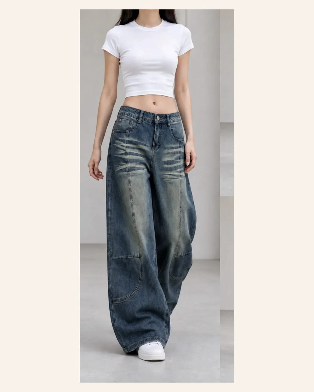 GD DENIM style 13551-18 Relaxed stretch wide-leg