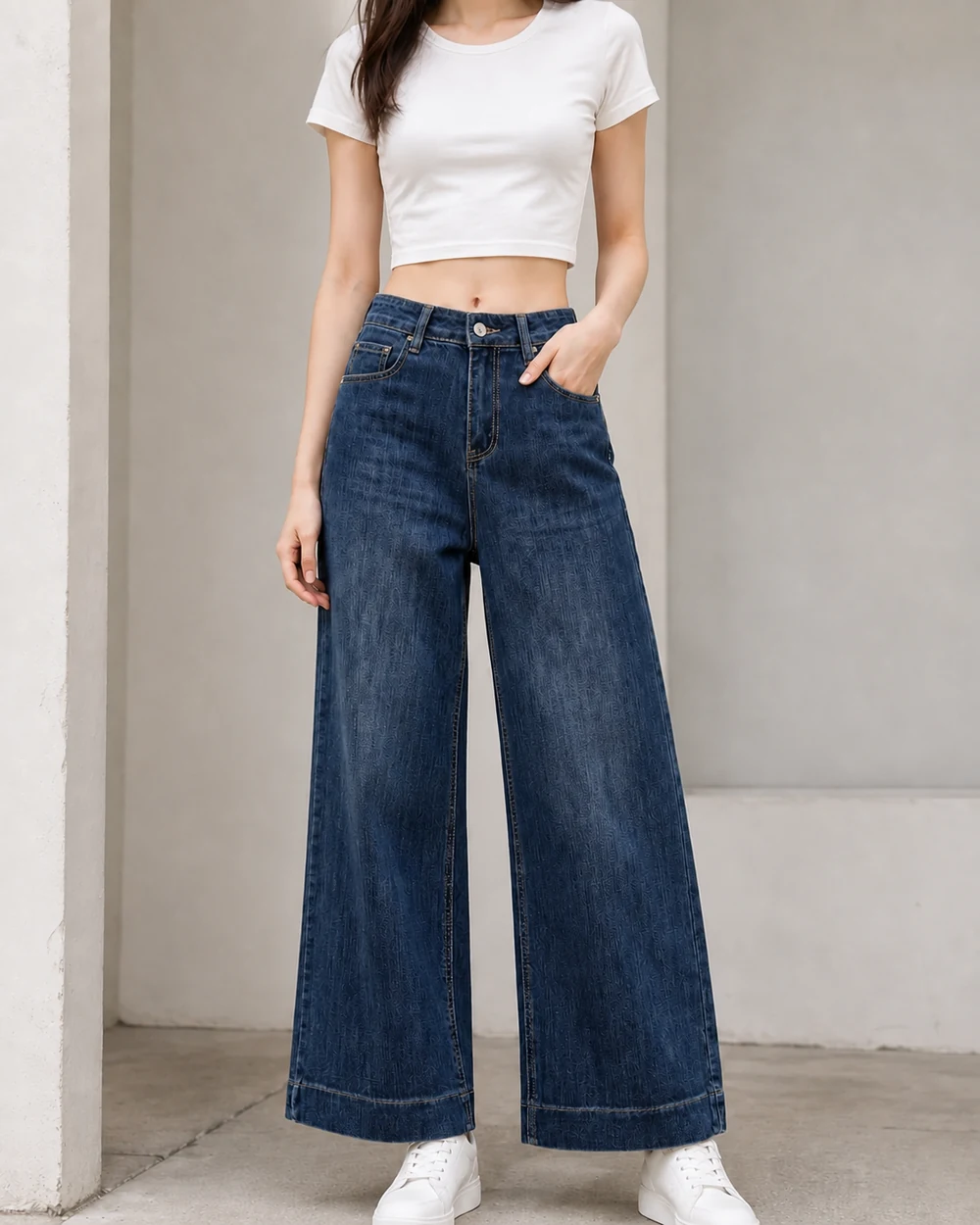 GD DENIM style 721 Stretch wide-leg jeans