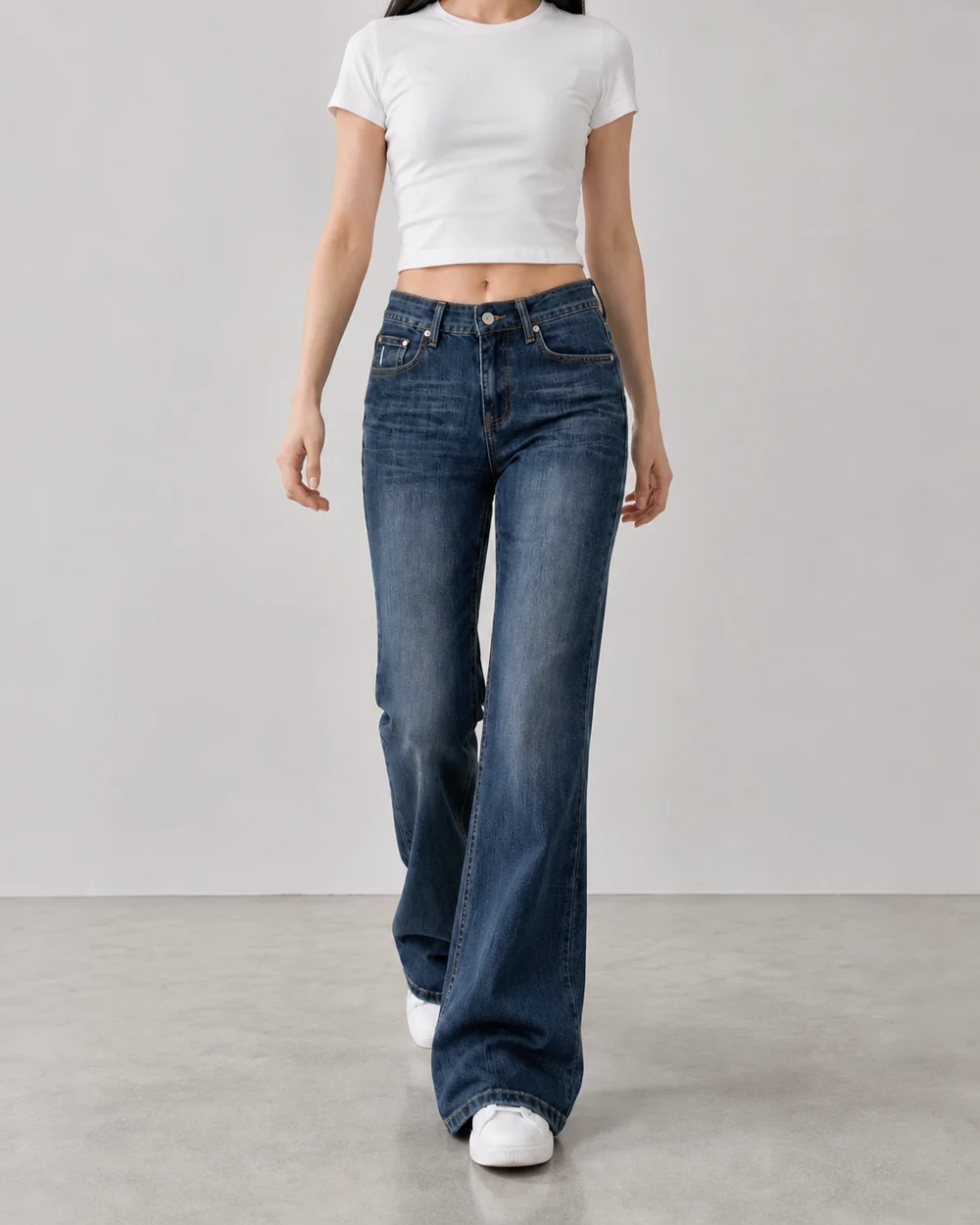 GD DENIM style 722 Stretch micro-flare jeans