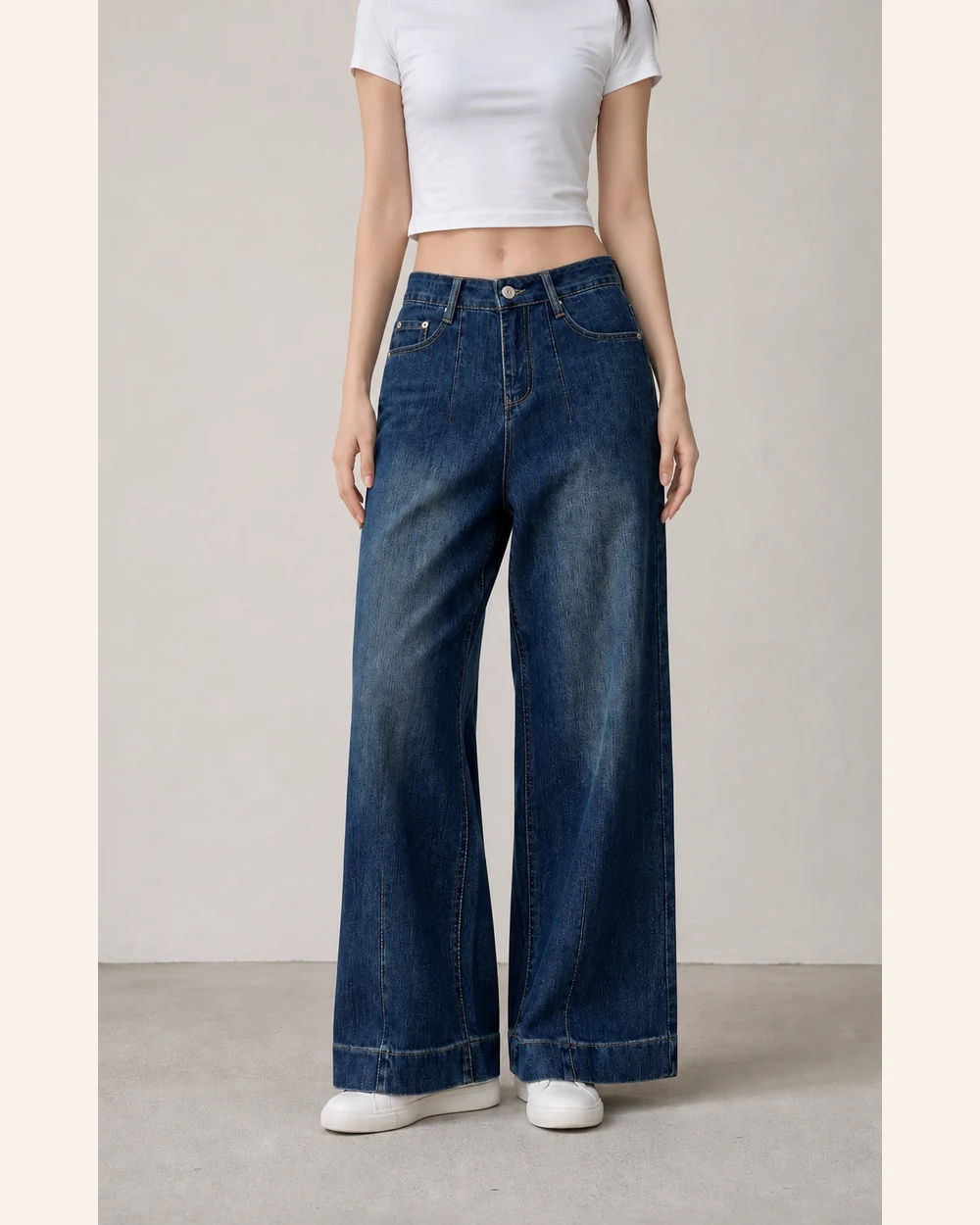 GD DENIM style 729 Full-length wide-leg jeans